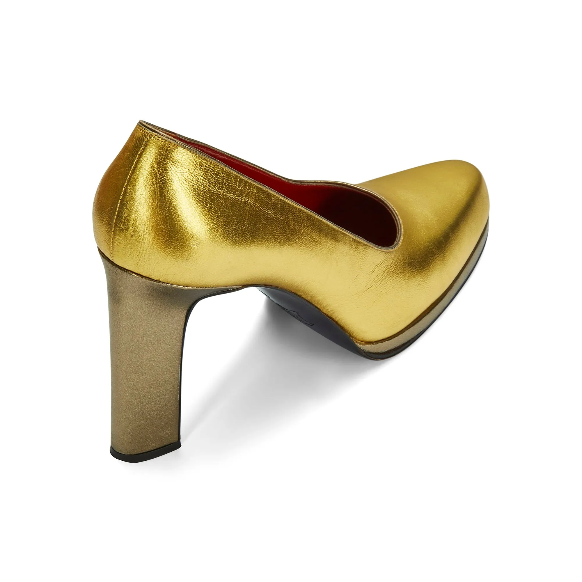 1970s Yves Saint Laurent Gold Block Heel