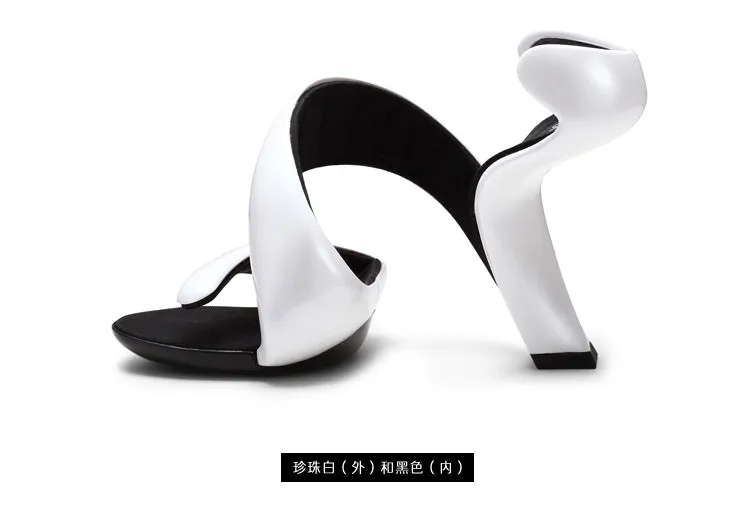 Airy S- Shaped Soleless High Heels Peep Toe Sandals