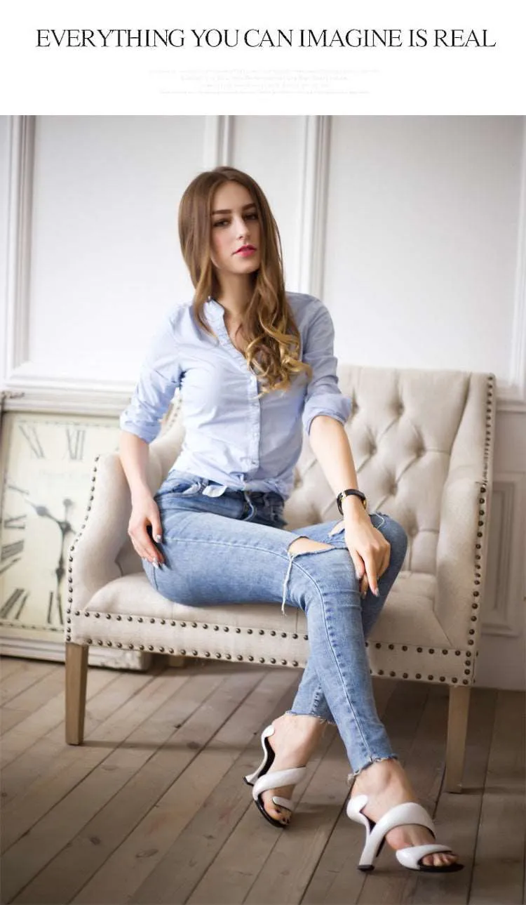 Airy S- Shaped Soleless High Heels Peep Toe Sandals
