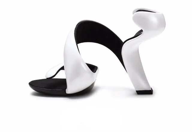 Airy S- Shaped Soleless High Heels Peep Toe Sandals
