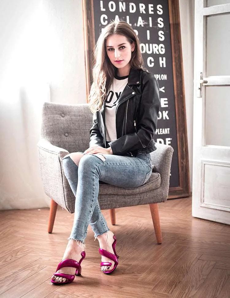 Airy S- Shaped Soleless High Heels Peep Toe Sandals
