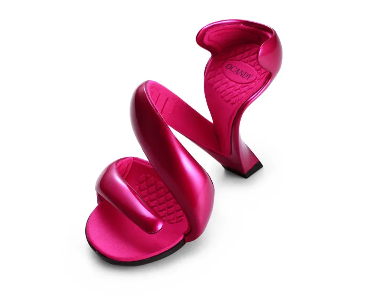 Airy S- Shaped Soleless High Heels Peep Toe Sandals