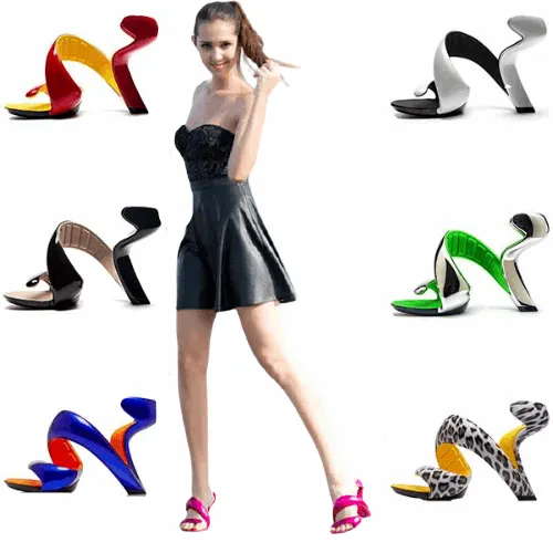 Airy S- Shaped Soleless High Heels Peep Toe Sandals