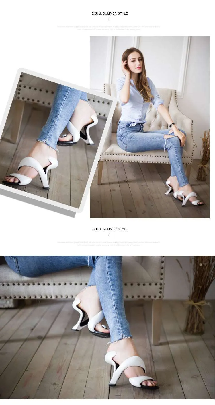 Airy S- Shaped Soleless High Heels Peep Toe Sandals