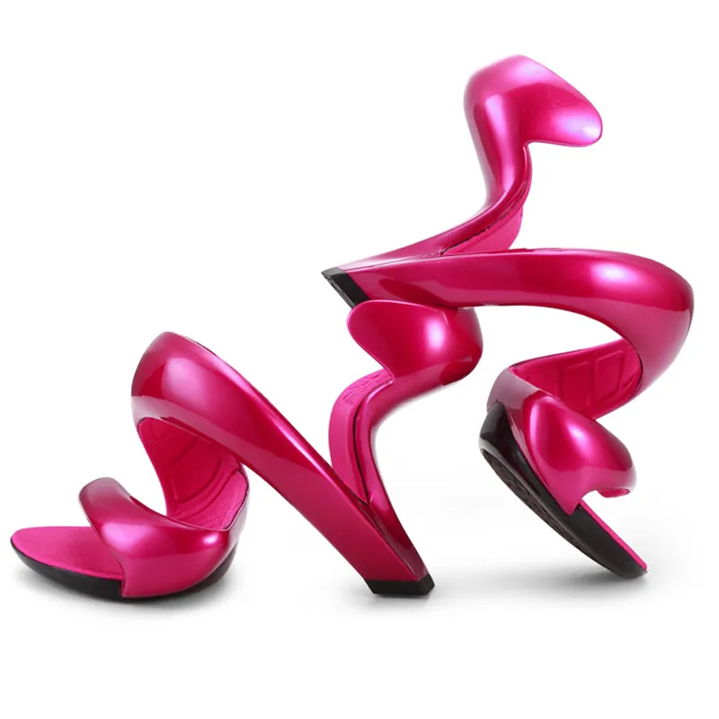 Airy S- Shaped Soleless High Heels Peep Toe Sandals