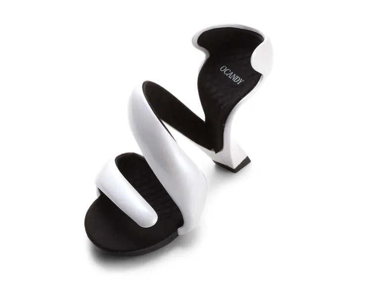 Airy S- Shaped Soleless High Heels Peep Toe Sandals