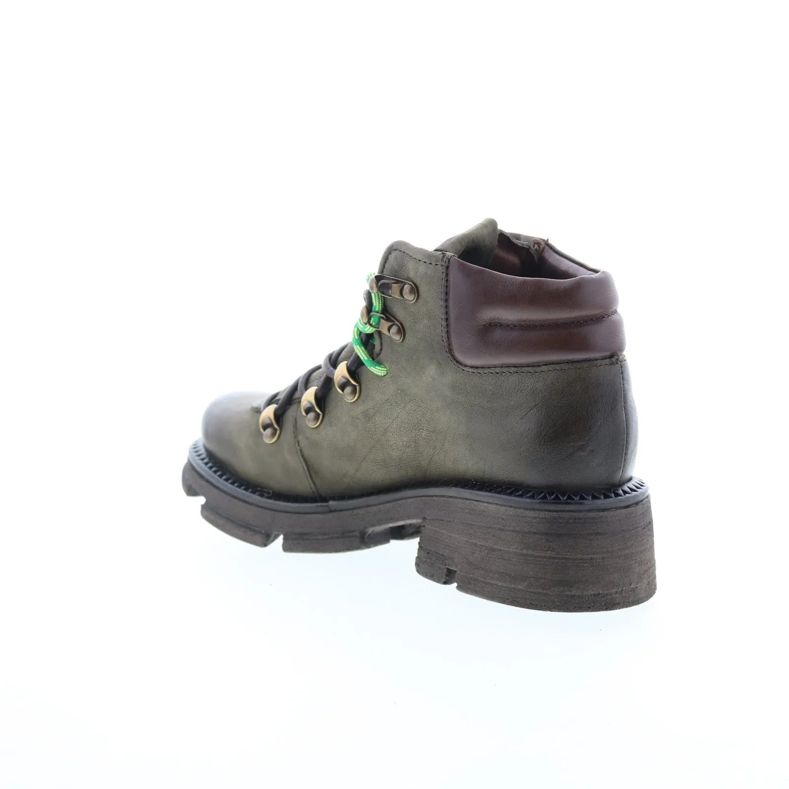 A.S. 98 Langan Womens Green Leather Lace Up Lifestyle Boots