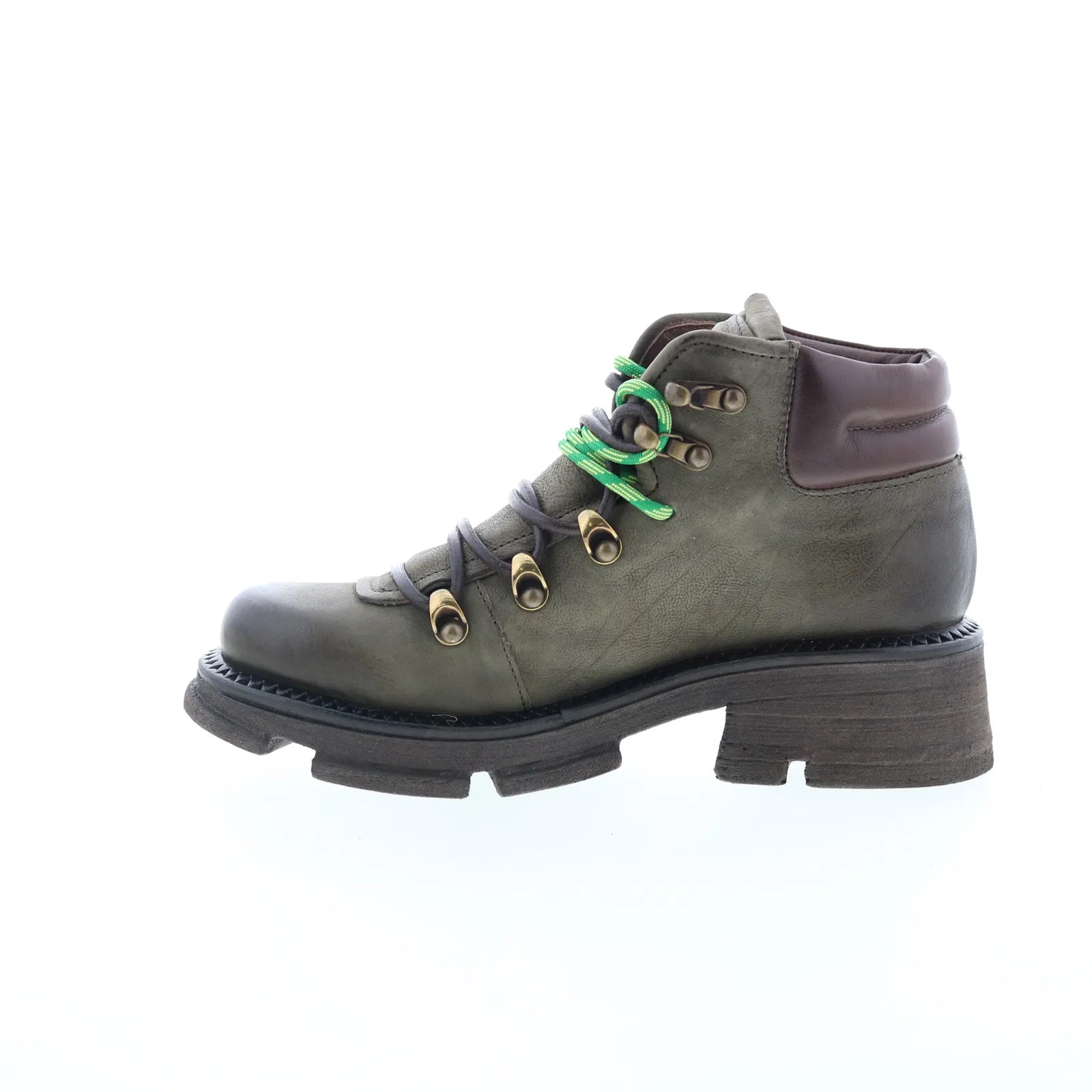 A.S. 98 Langan Womens Green Leather Lace Up Lifestyle Boots