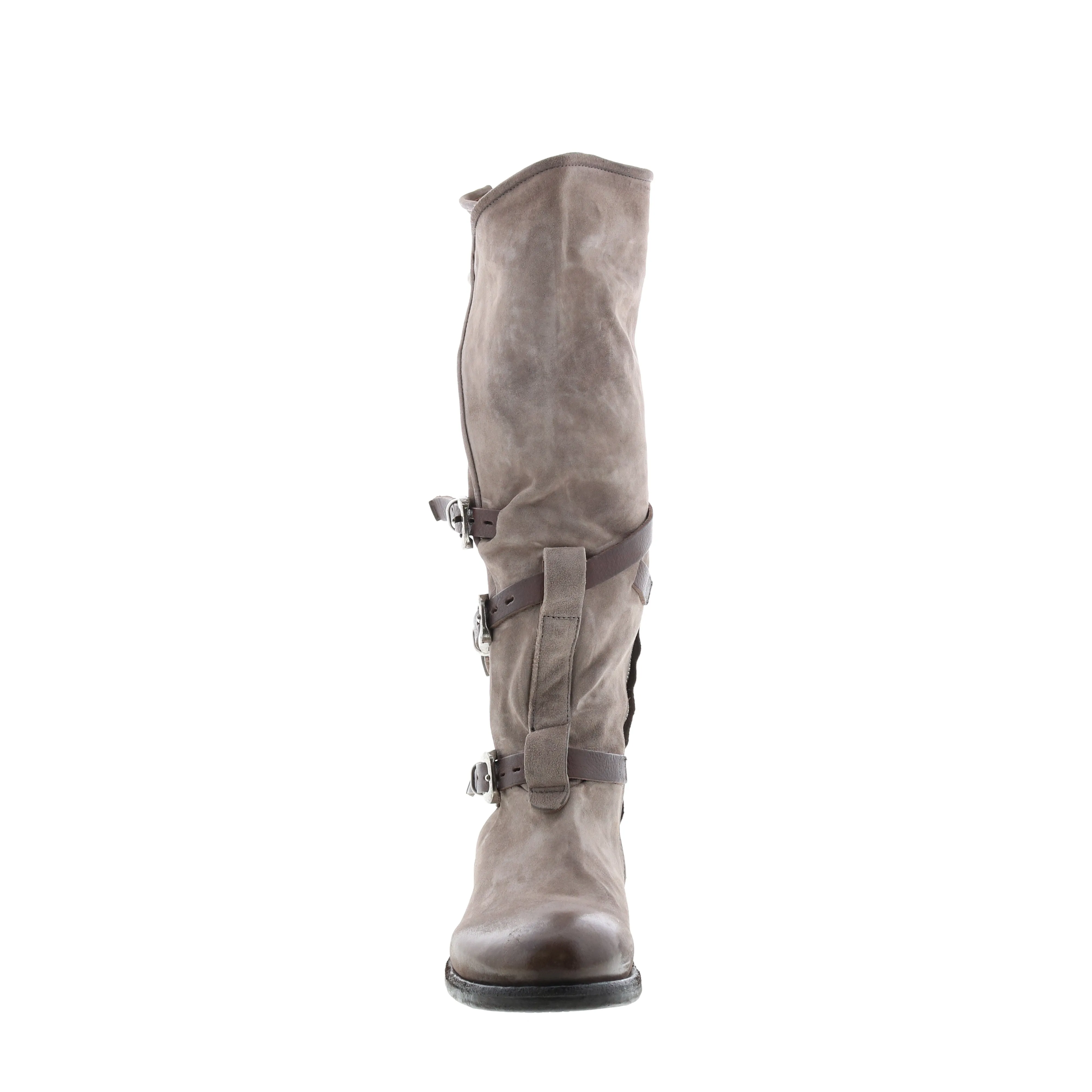 A.S. 98 Trigg 516323-203 Womens Gray Leather Hook & Loop Knee High Boots
