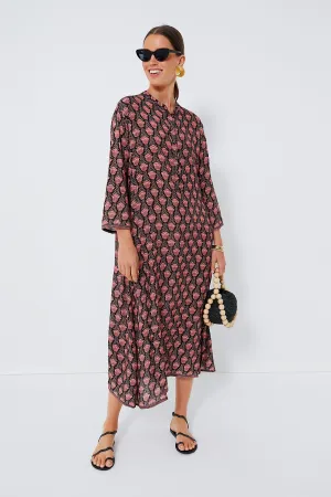 Black Tulip Print Kamari Block Isobel Dress