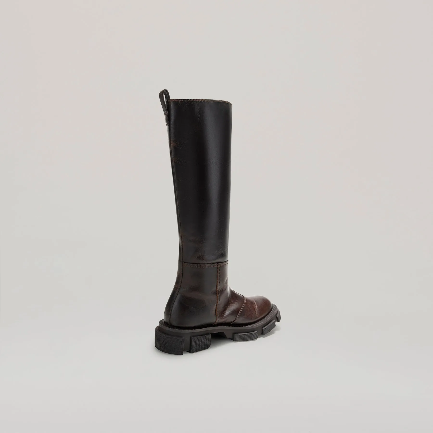 both - GAO PIERCED KNEE BOOT-BROWN