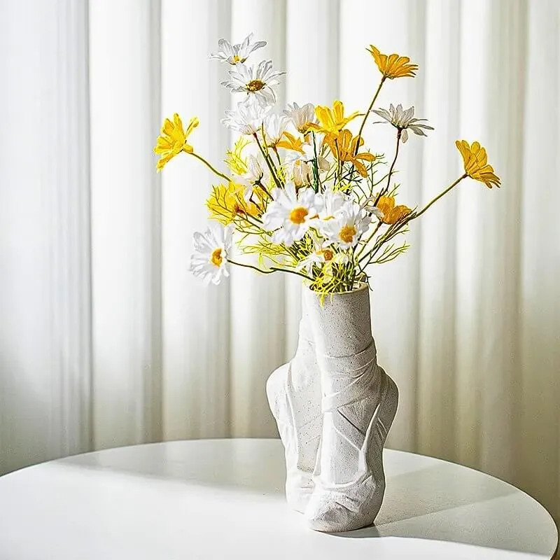 Ceramic Pointe Shoes Vase