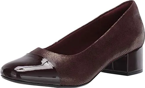 Clarks Women's Chartli Diva Shoe, Burgundy Interest Suede,8