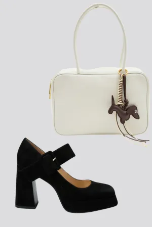 Claudia Black Suede   Stevenson White