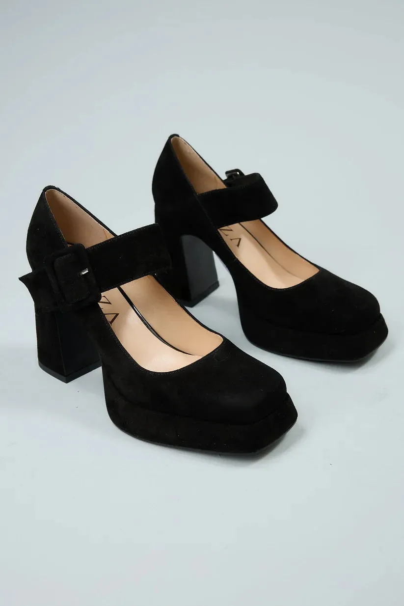 Claudia Black Suede   Stevenson White