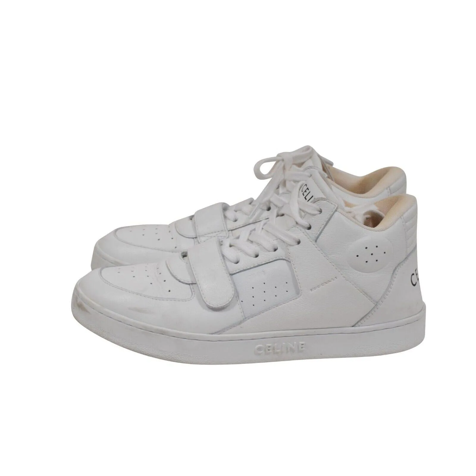 CT 02 High Top Sneakers Size US 9 39 White Leather Lace Up Trainers