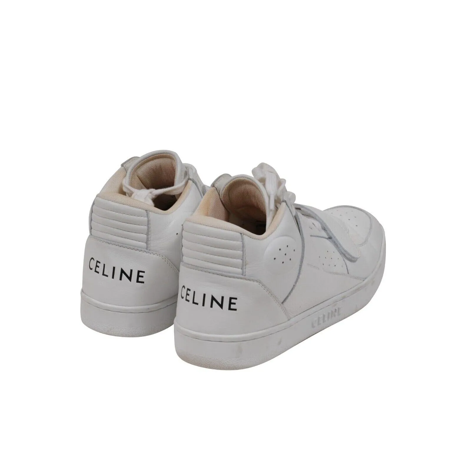 CT 02 High Top Sneakers Size US 9 39 White Leather Lace Up Trainers