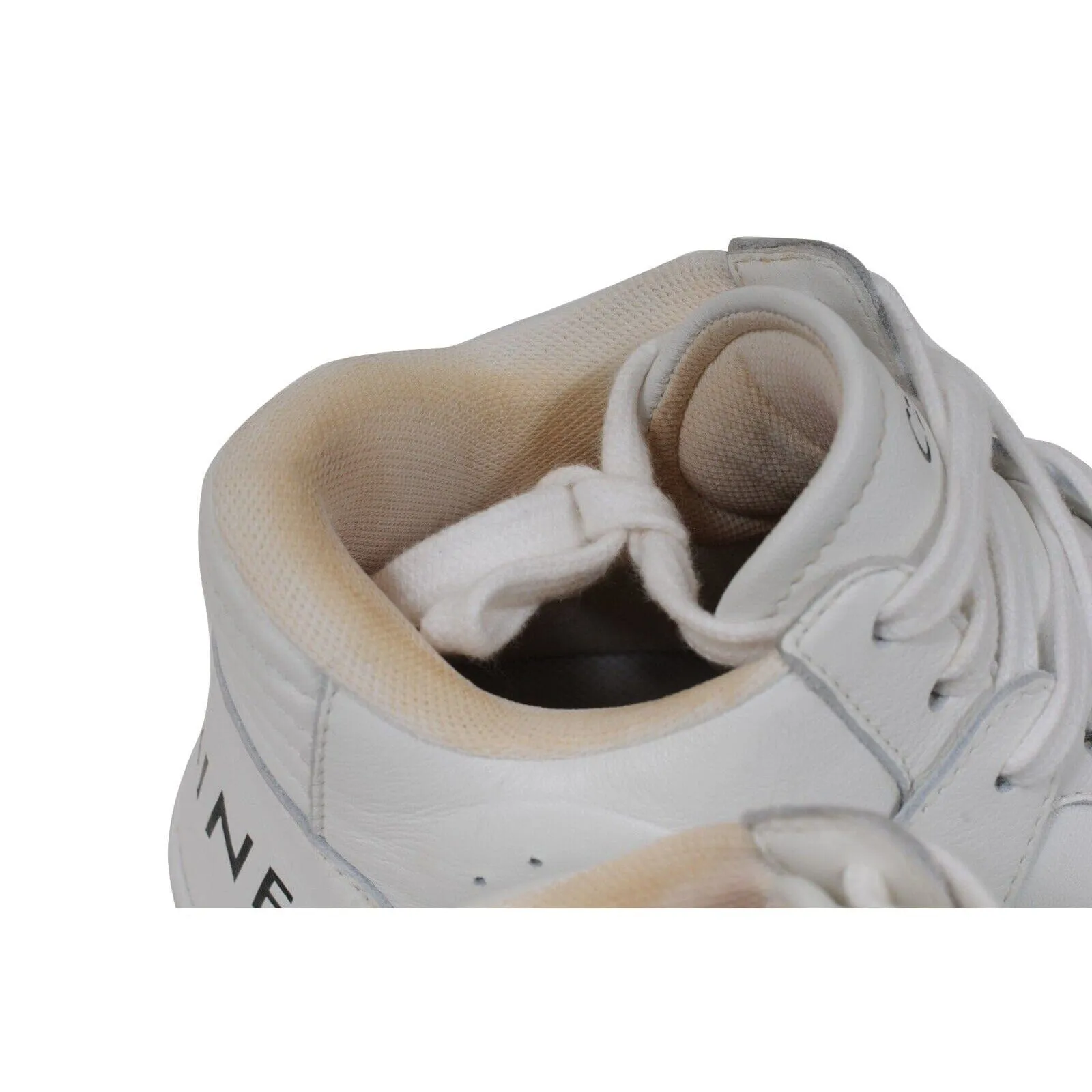 CT 02 High Top Sneakers Size US 9 39 White Leather Lace Up Trainers