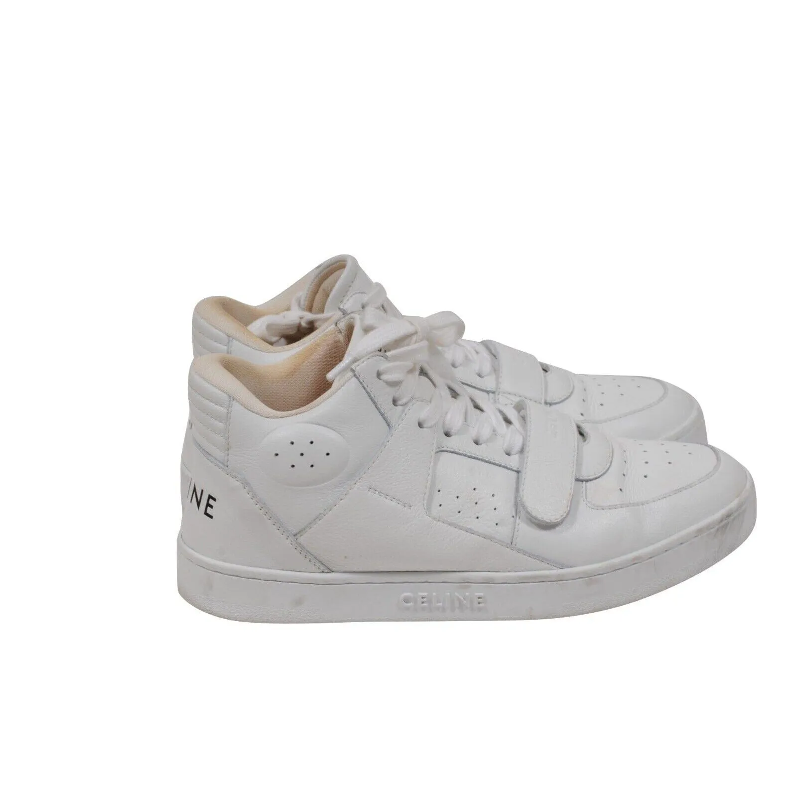 CT 02 High Top Sneakers Size US 9 39 White Leather Lace Up Trainers