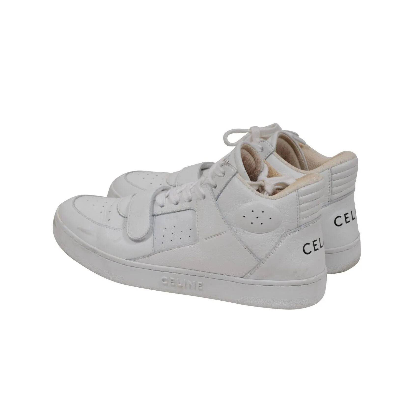 CT 02 High Top Sneakers Size US 9 39 White Leather Lace Up Trainers