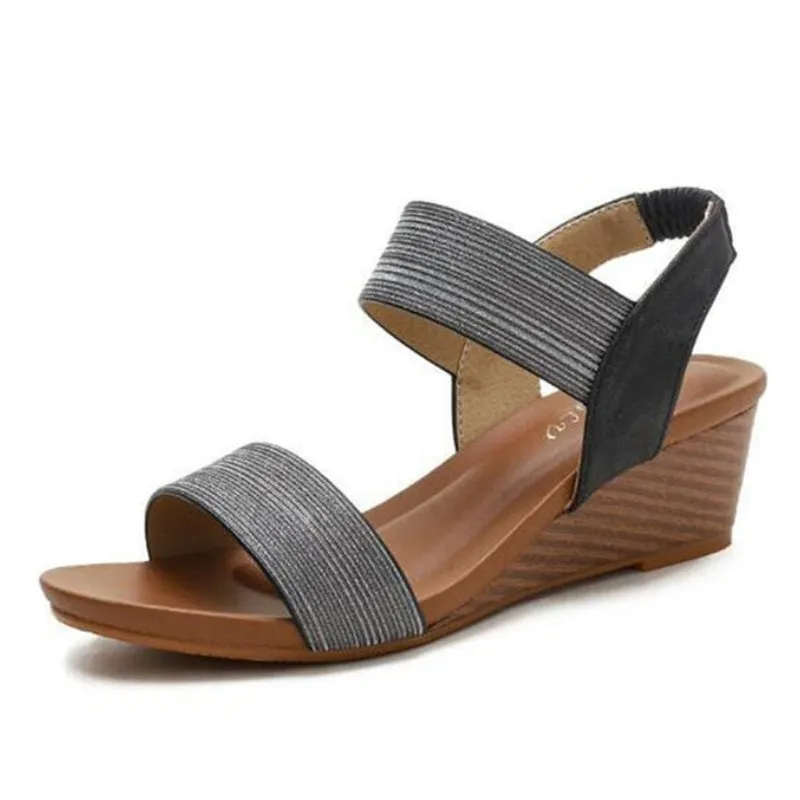 Cuzcare Casual Summer Sandals Women Sweat-absorbent Open Back High Heel Fashionable For Ladies