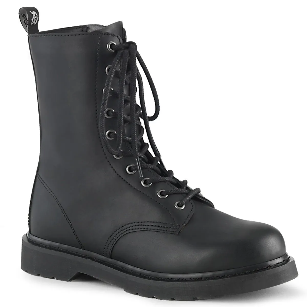 DemoniaCult Bolt 200 Unisex/Mens 1 1/4 Inch Heel, Front Lace, Combat Ankle Length Boots
