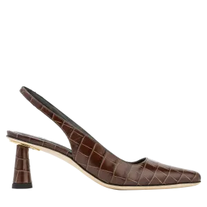 Diana Nutella Croco Embossed Leather
