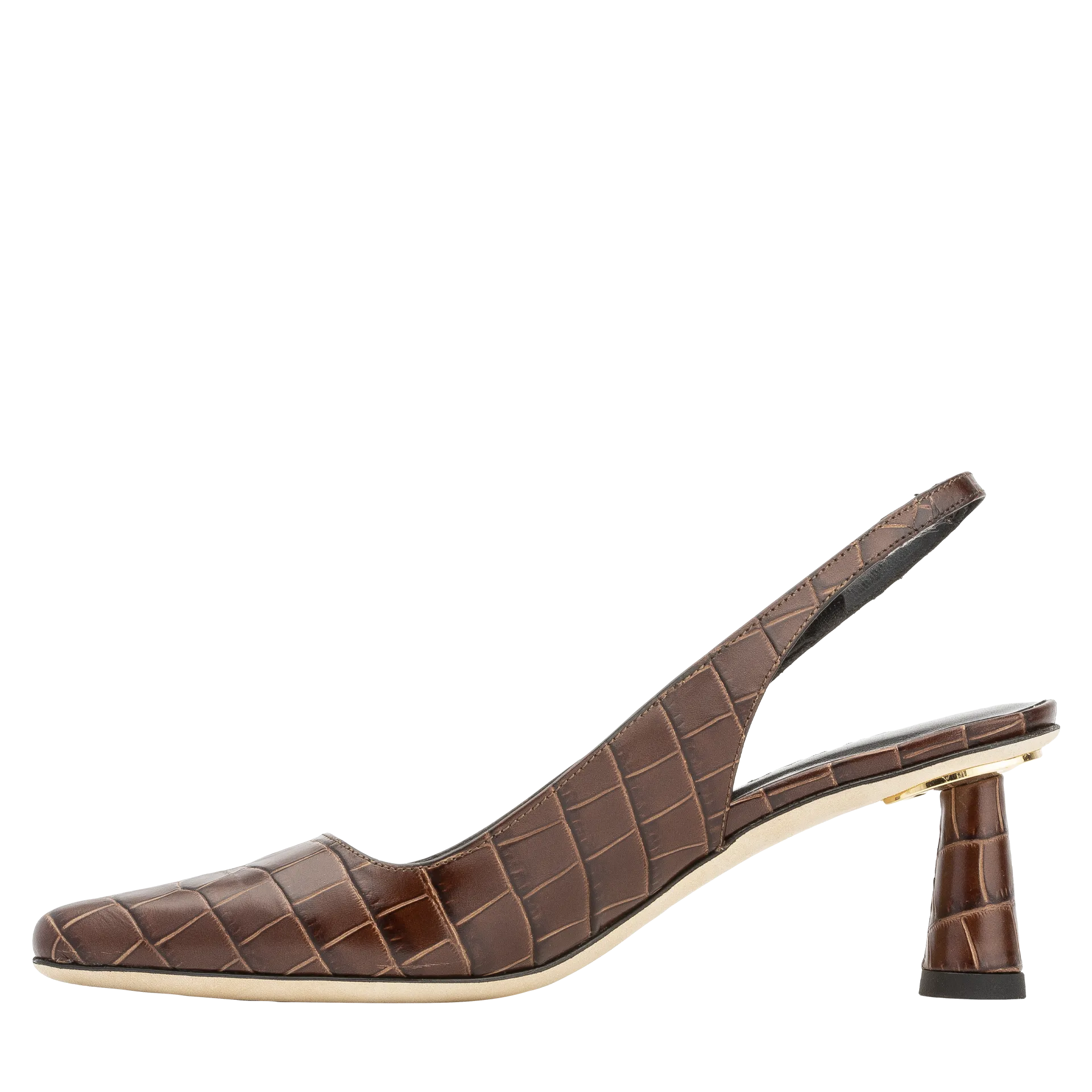 Diana Nutella Croco Embossed Leather