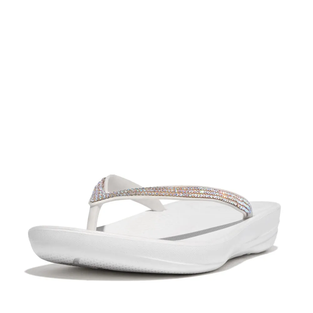 FitFlop iQushion Sparkle Thongs White