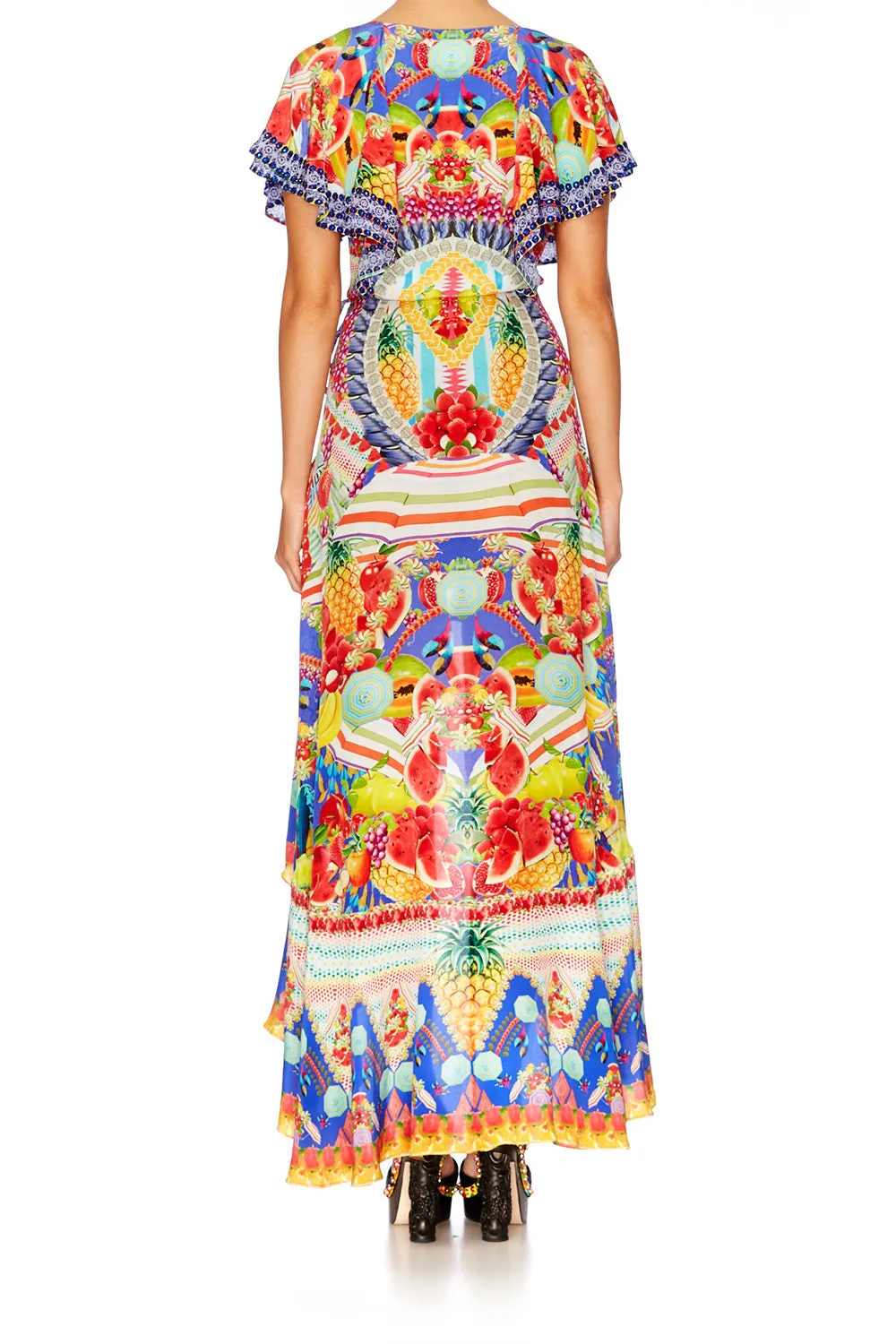 FRILL SLEEVE LONG DRESS RIO RIOT