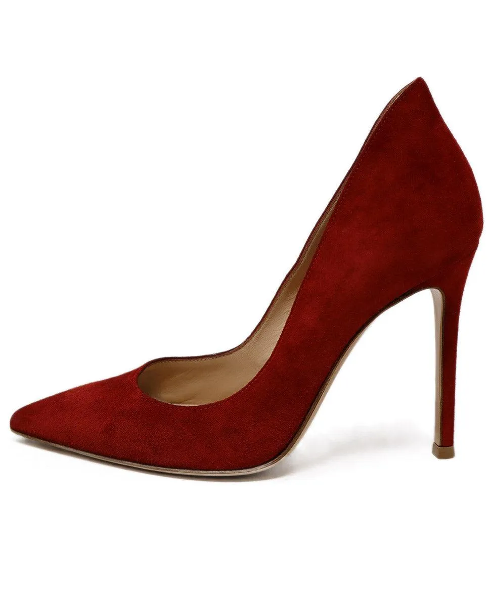 Gianvito Rossi Red Suede Heels sz 5