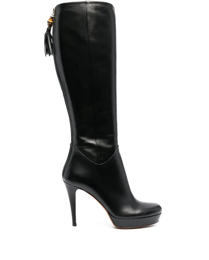 Gucci polished-finish high-heel boots