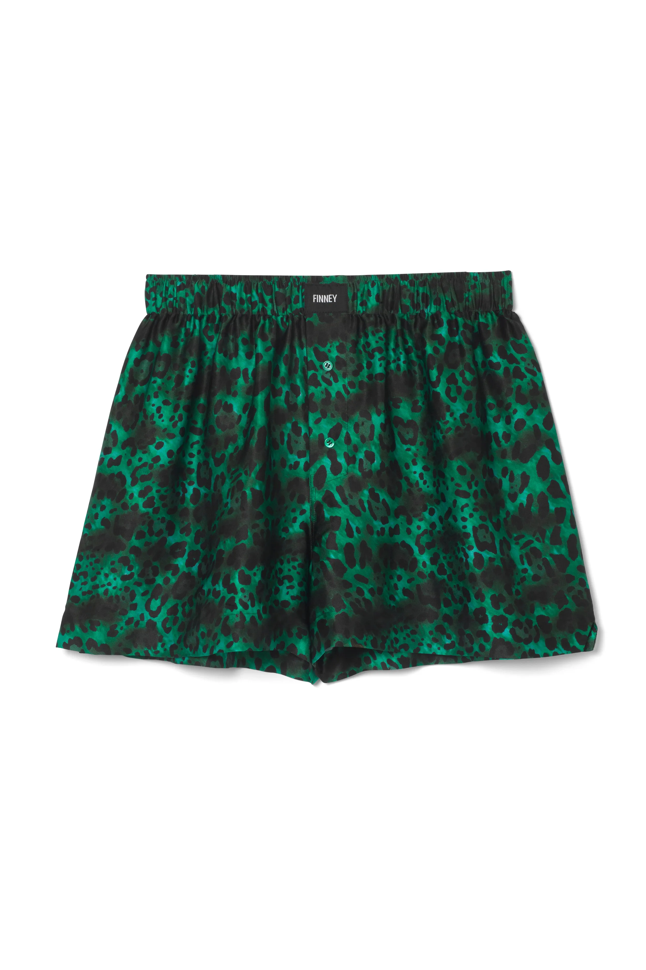 Le Weekend Silk Boxer Emerald Jaguar Woman