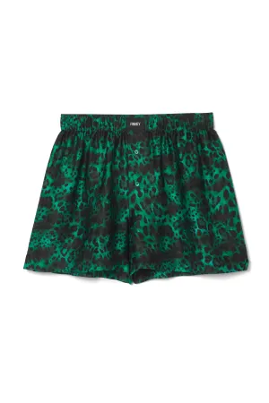Le Weekend Silk Boxer Emerald Jaguar Woman