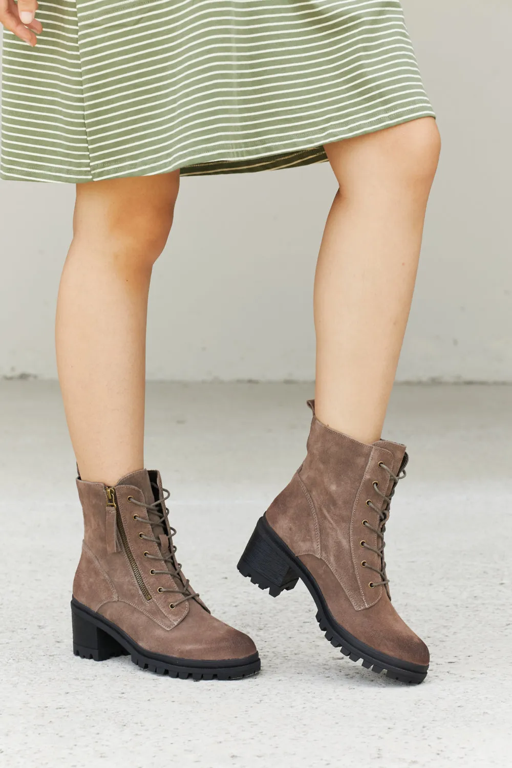 Legend Searching for Love Burnished Zip-Up Combat Booties
