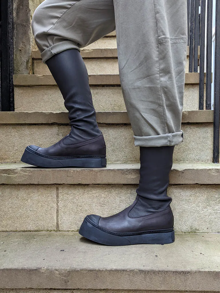 Lofina Stretch Leather Under-Knee Boots 2724 - Carbon