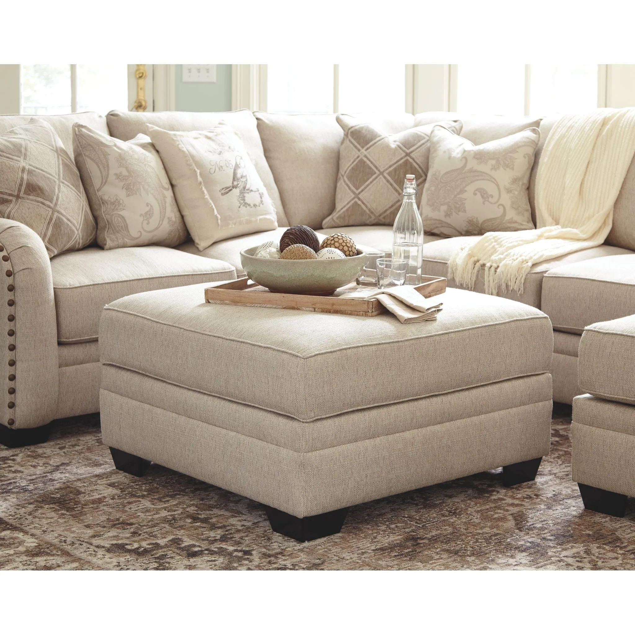 Luxora Storage Ottoman - Bisque