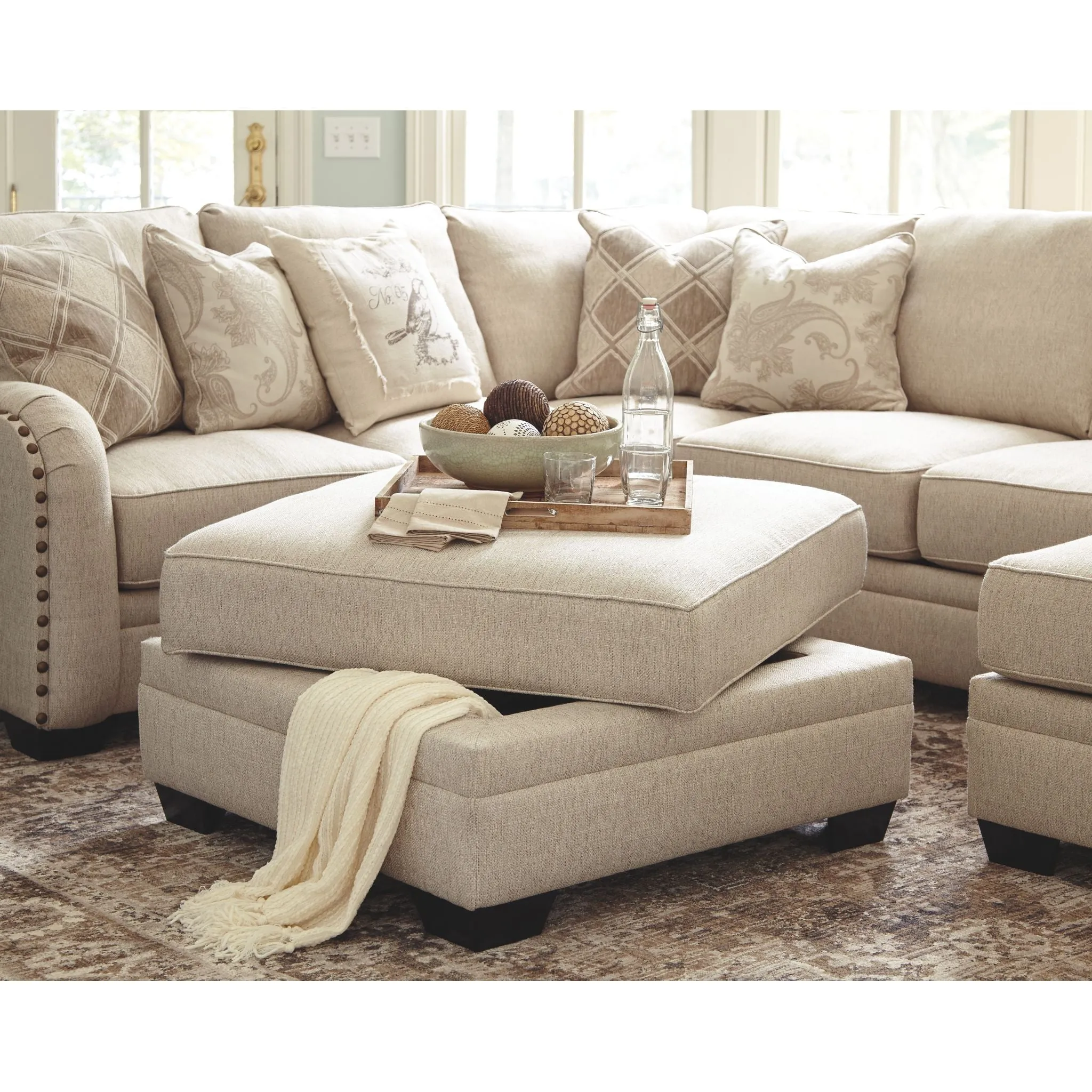 Luxora Storage Ottoman - Bisque