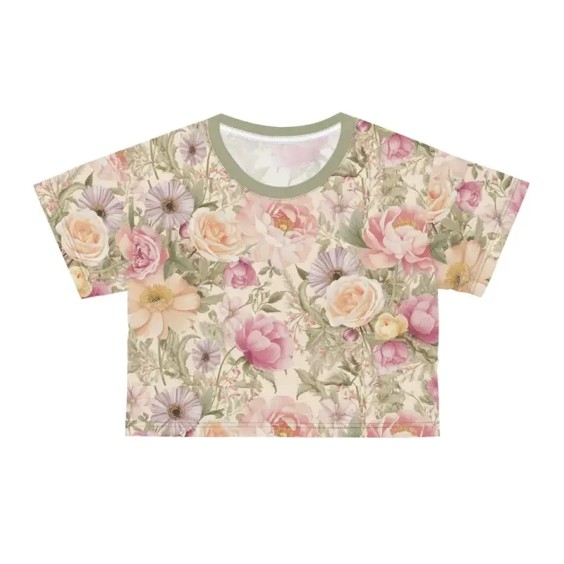 Luxurious Silky Floral Crop Tee Ultimate Comfort