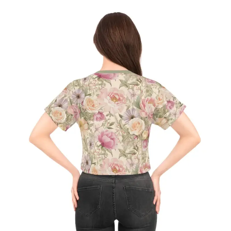 Luxurious Silky Floral Crop Tee Ultimate Comfort