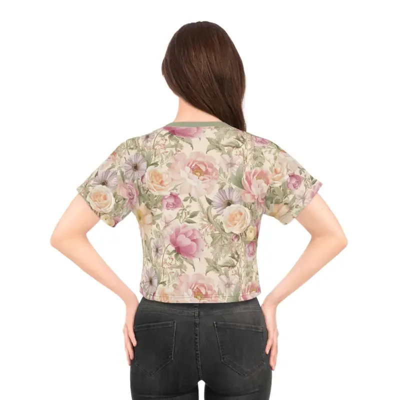 Luxurious Silky Floral Crop Tee Ultimate Comfort