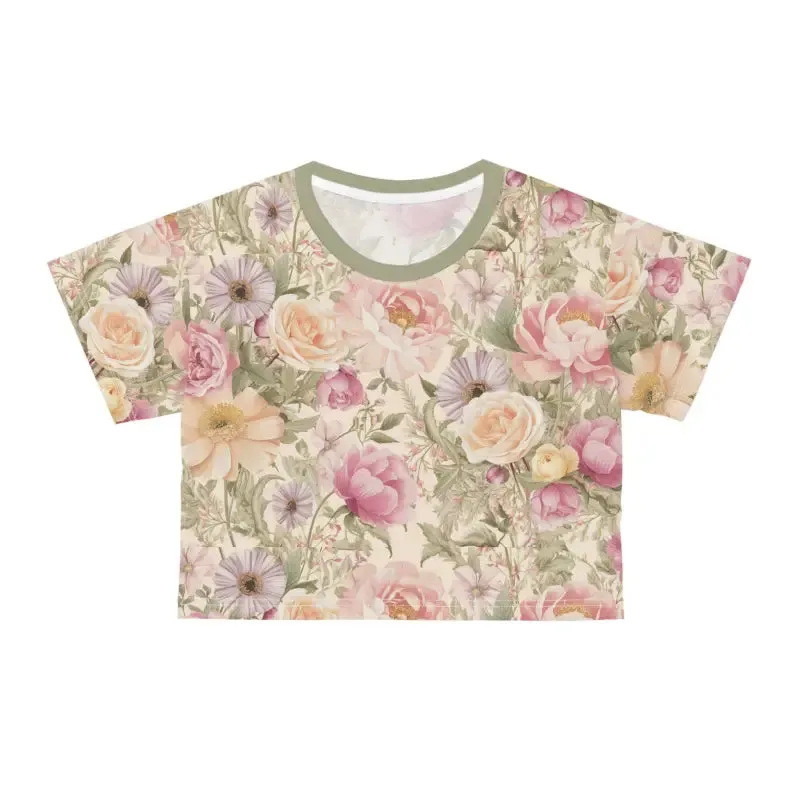 Luxurious Silky Floral Crop Tee Ultimate Comfort