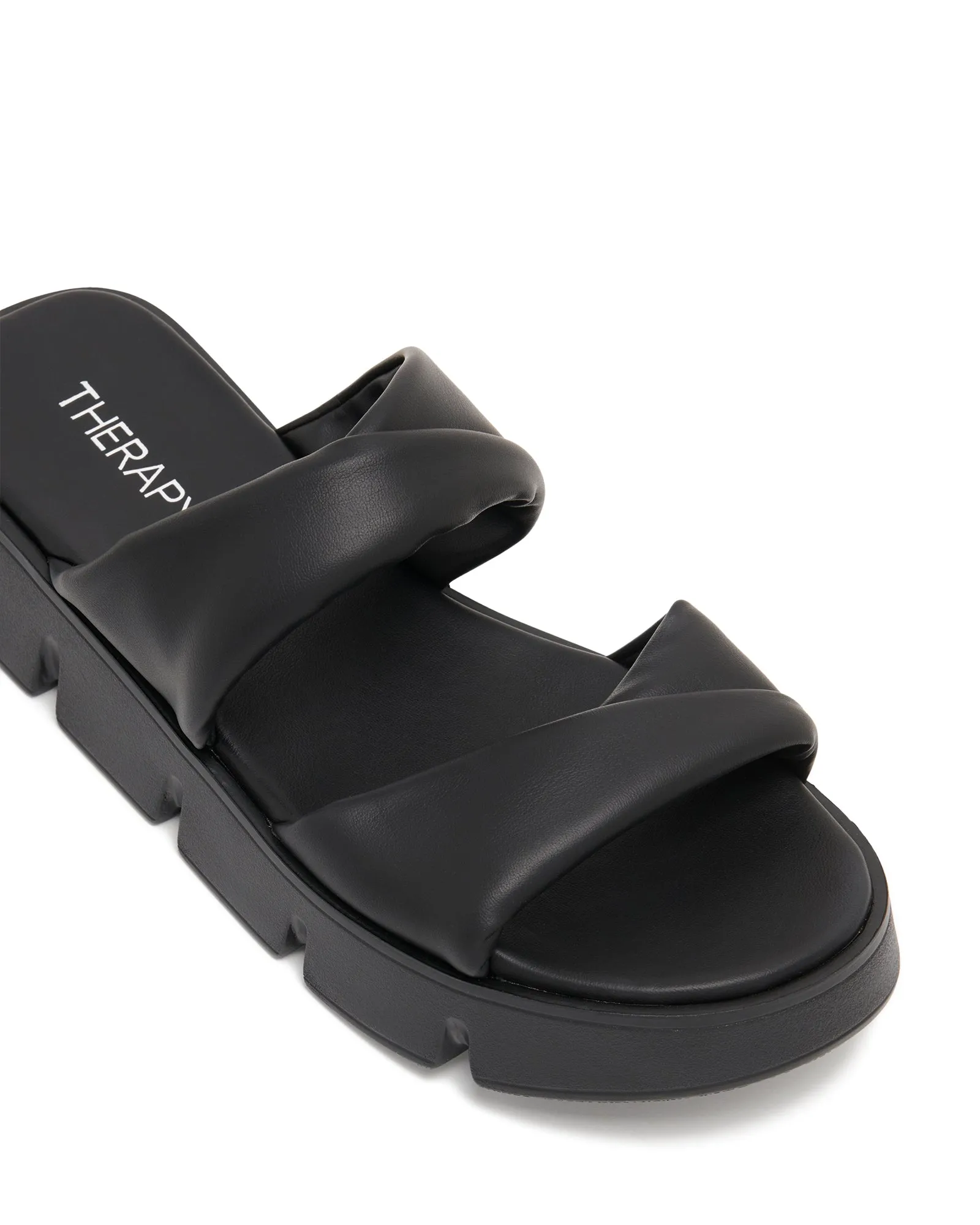 Maxie Flatform Sandal Black Smooth