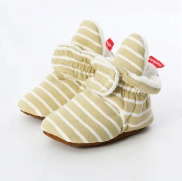 Mustard Stripe Cotton Non Slip Cozy Sock Shoes