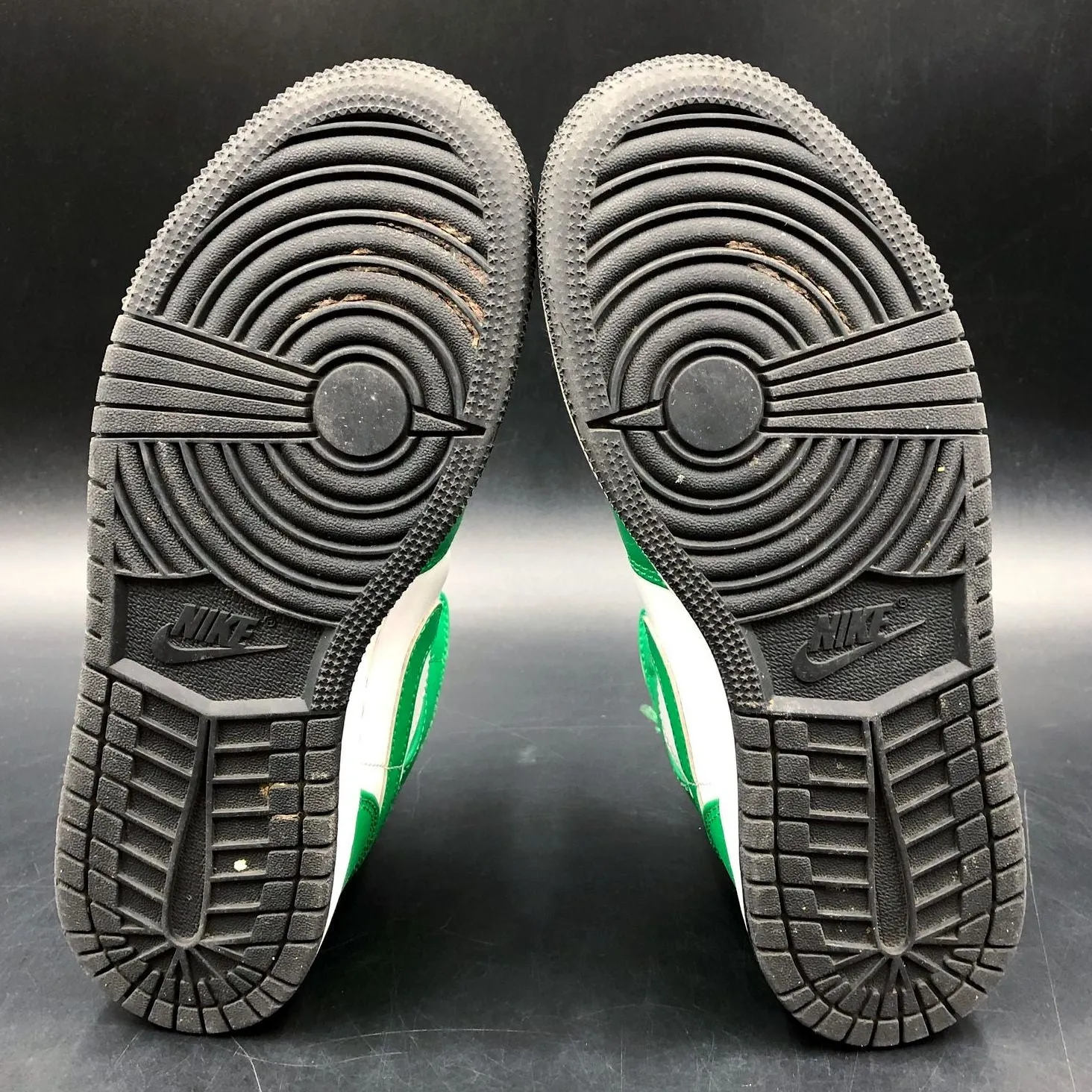 Nike Air Jordan 1 Mid GS 'Lucky Green' & White/Black Sneakers - Size 5.5Y ( COA)