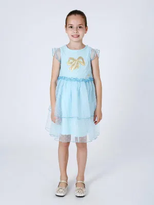 One Friday Aqua Dobby Dress