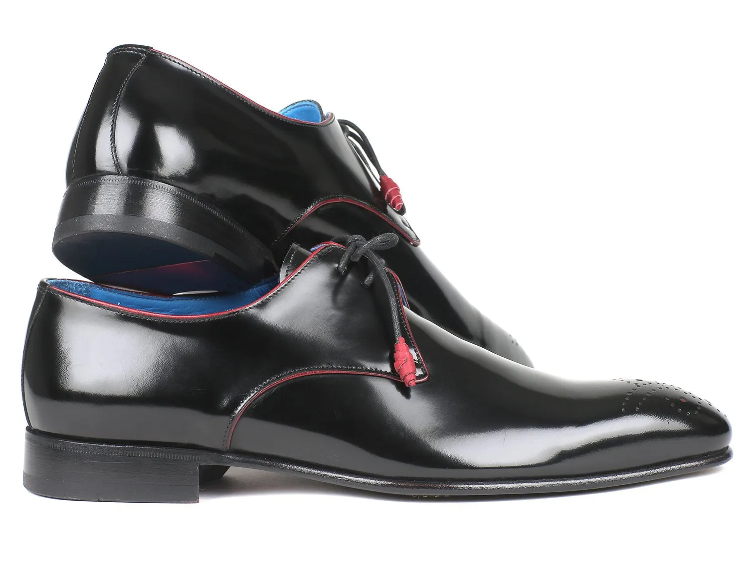 Paul Parkman, Medallion Toe, Black Derby Shoes