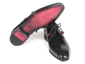 Paul Parkman, Medallion Toe, Black Derby Shoes