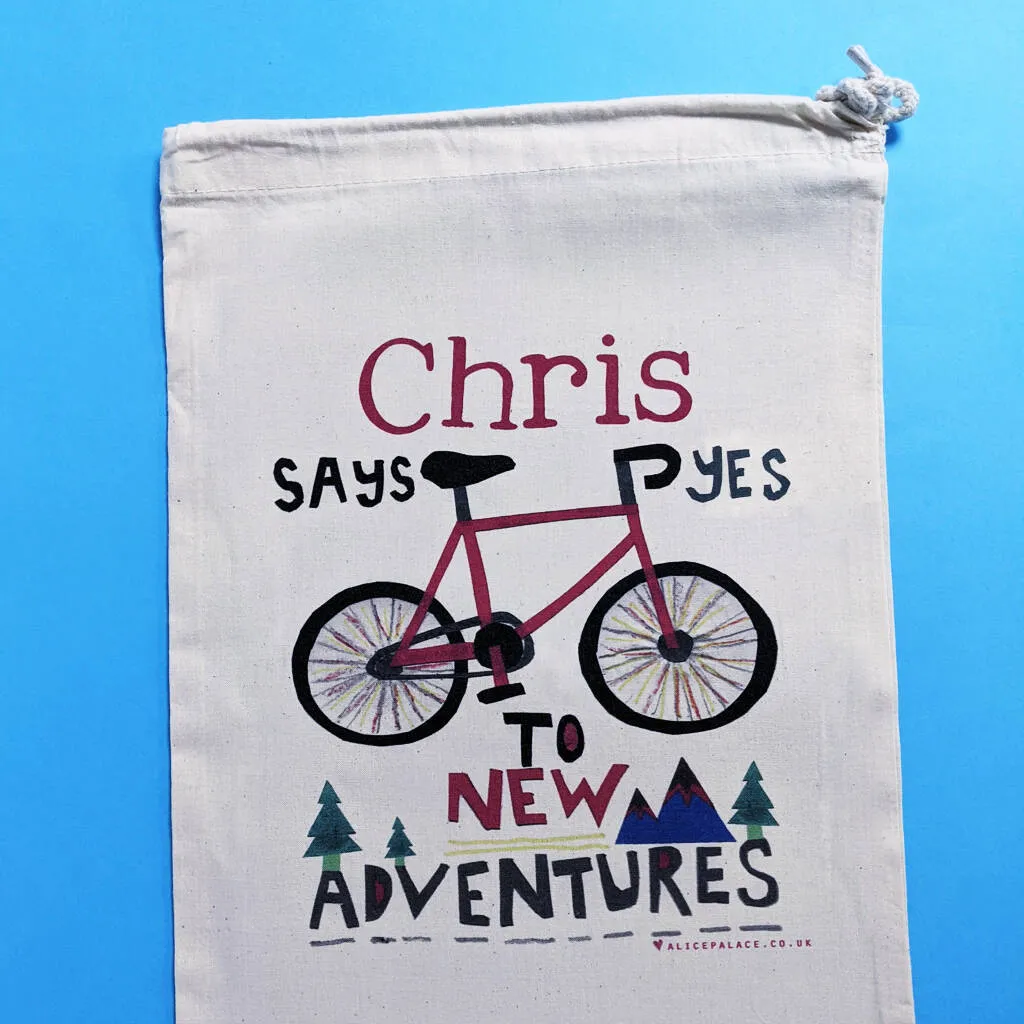 Personalised Cycling Adventures Storage Bag