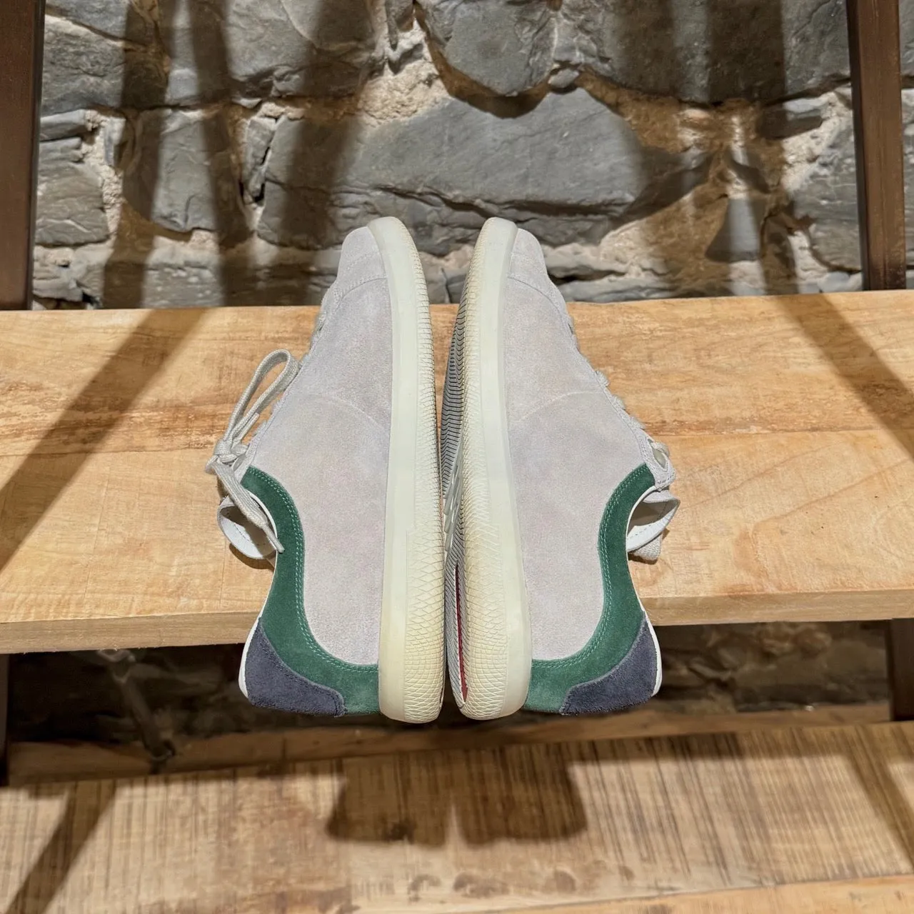 Prada Linea Rossa Light Grey Tricolor Low-Top Sneakers